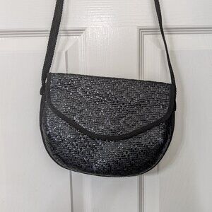 Vintage 1960s Novelli of Florence Ennelinea Rattan Straw Black Purse
